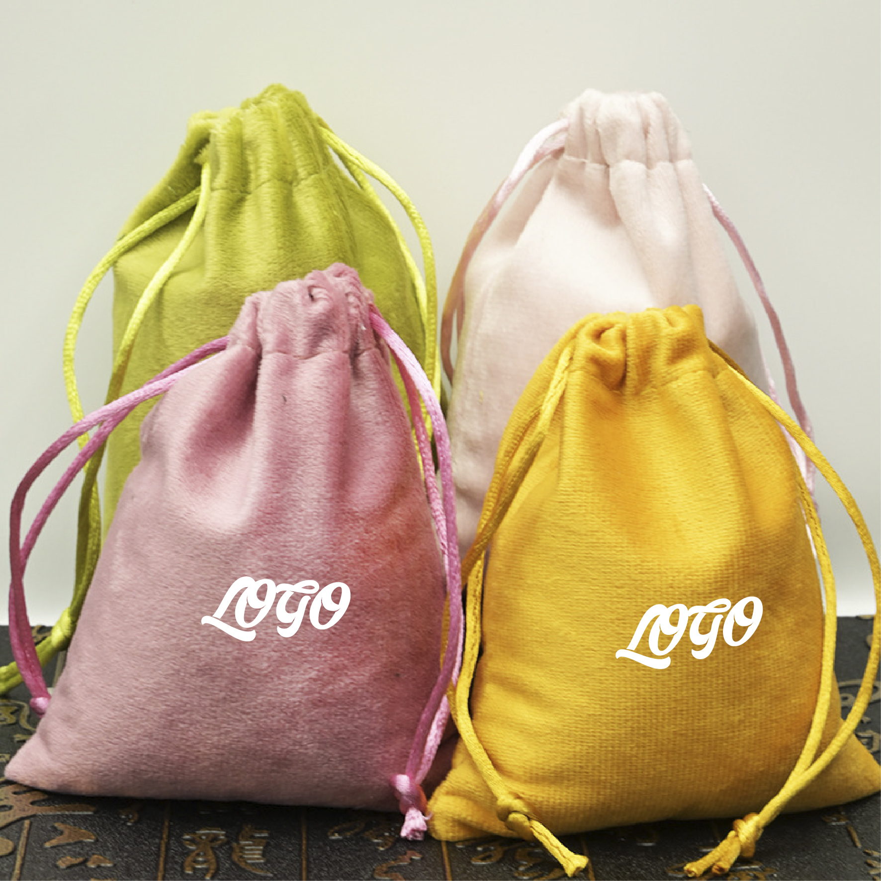 加厚天鵝絨束口袋